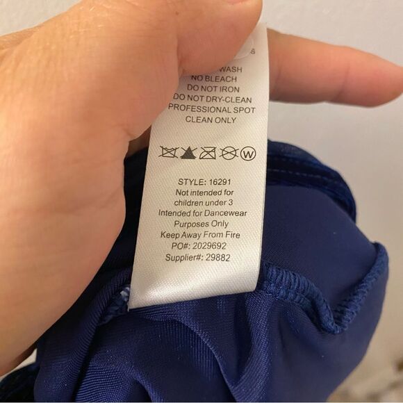 Weissman Dance costume blue sassy fringe sequin dress Misbehave 16291 child XLC - Picture 11 of 12